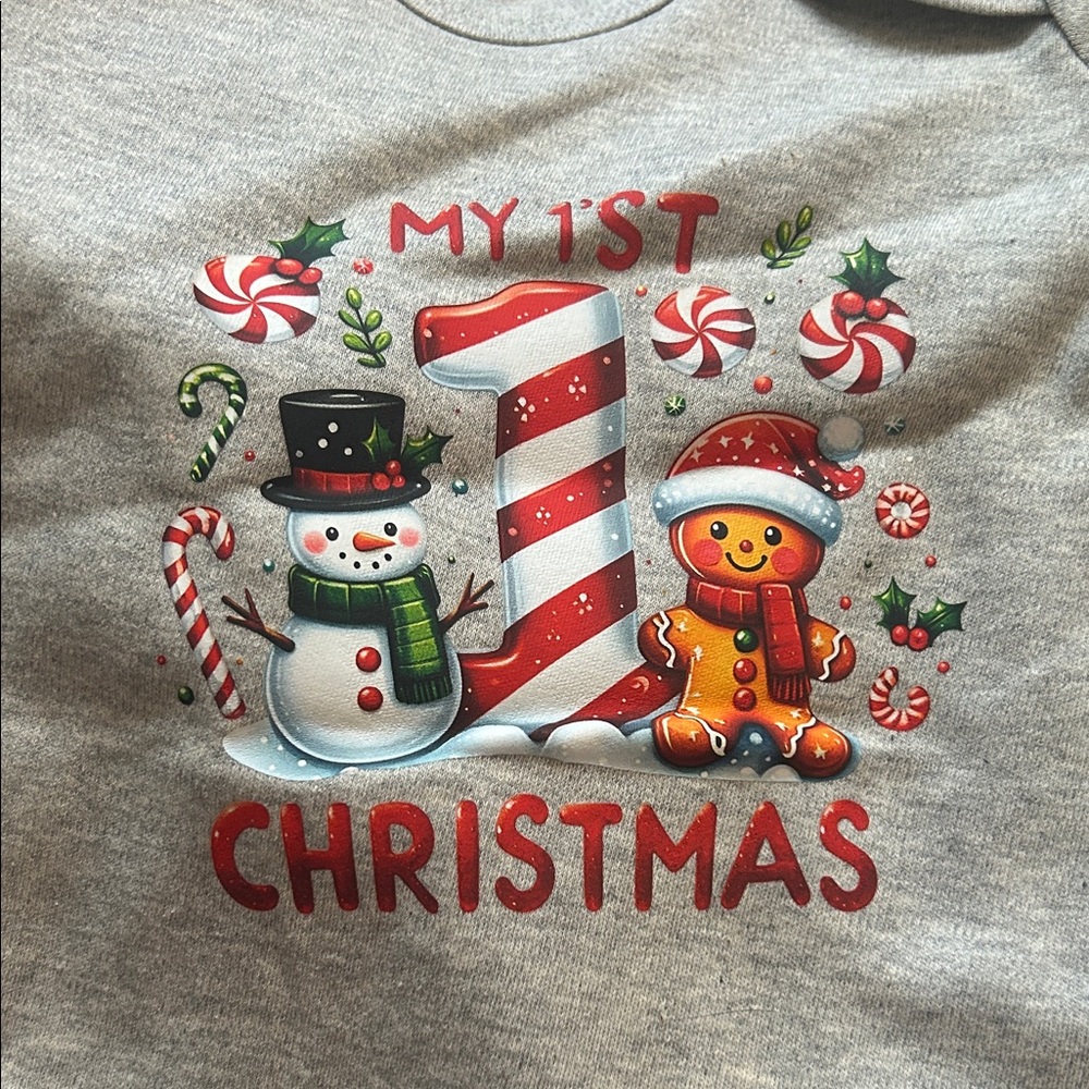 Gray My 1st Christmas Graphic Tee